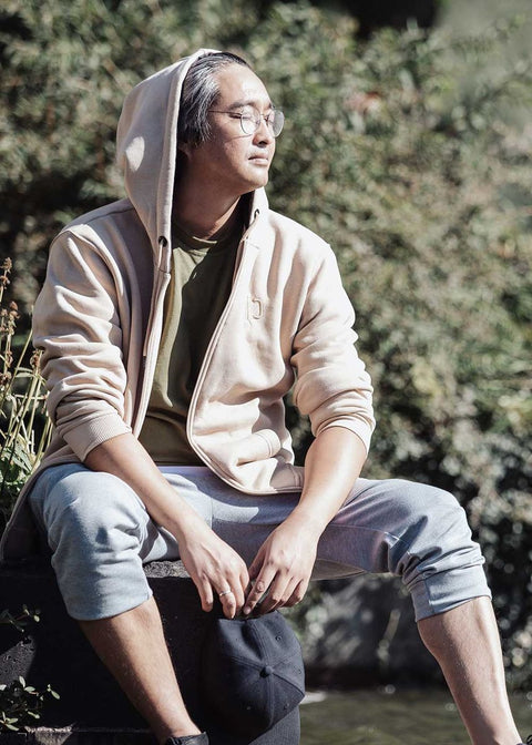 Unisex Zip-Hoodie Calm - sand