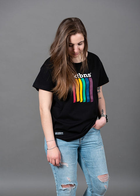 Women T-Shirt Color Drips - black