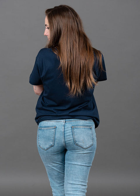 Women T-Shirt OG Clothing Logo - navy yellow