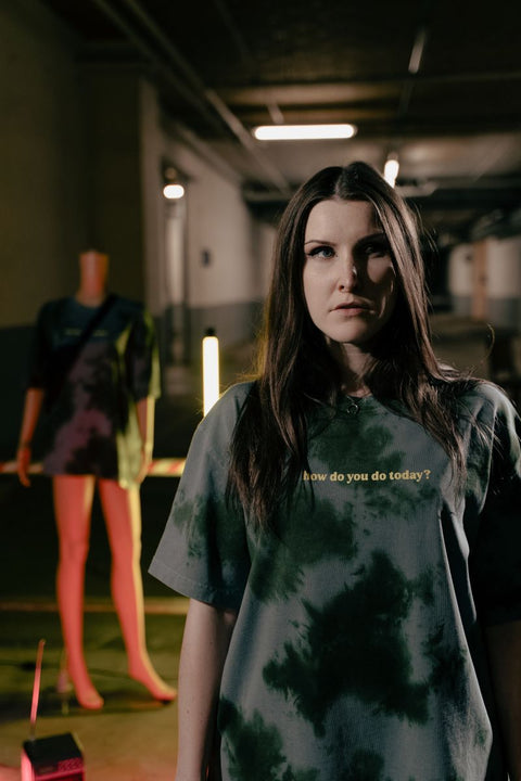 Unisex rktbns "Check Point Tee" - dusty olive grey
