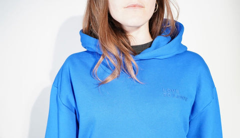 Unisex Hoodie “Love to Loot” - lazer blue