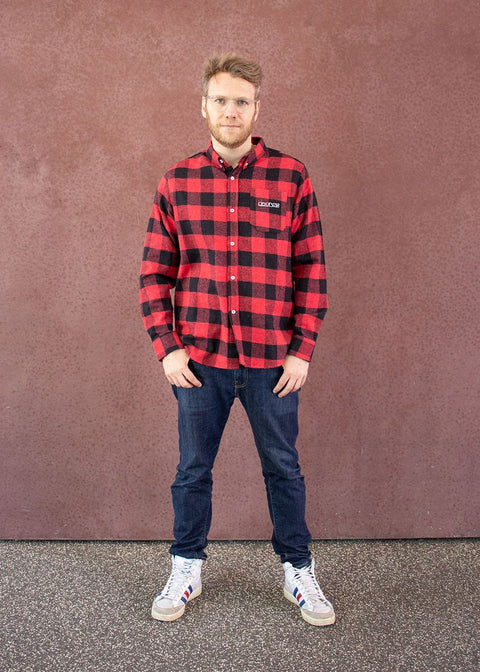Men Shirt - "Timber" red / black