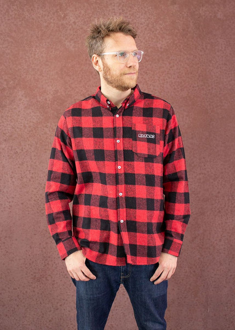 Men Shirt - "Timber" red / black