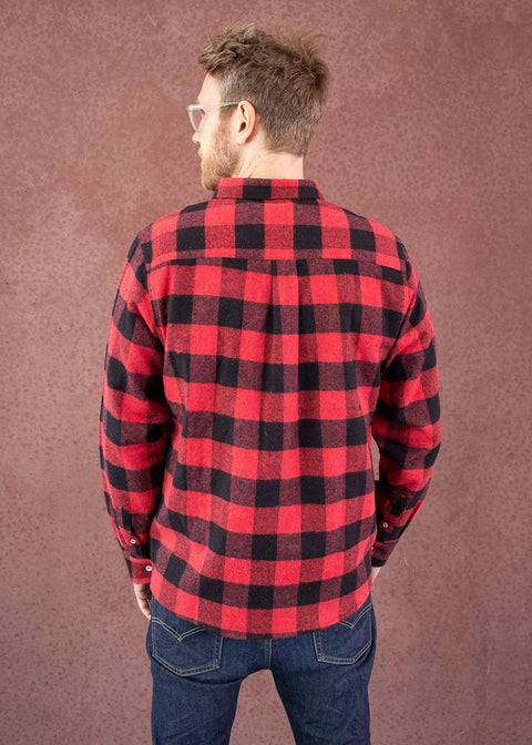 Men Shirt - "Timber" red / black