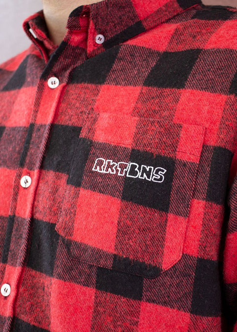 Men Shirt - "Timber" red / black