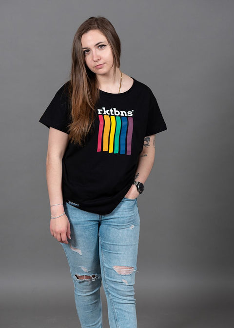 Women T-Shirt Color Drips - black
